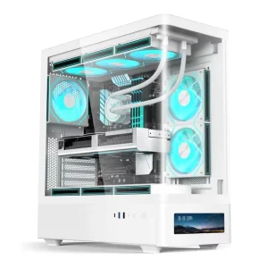 SOEYI Stock Oem Odm Mid Tower Custom Gaming Computer Cases & Towers Wholesales Curved Gabinete Gamer Lcd Screen Pc case