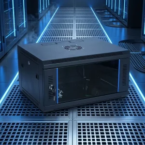SPCC Steel 19 Inch Wall Mount Server Rack Cabinet Single Section with Lockable Tempered Glass Door for Network Equipment
