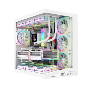 Sea View PC Case Pillarless Full View Tempered Glass Gaming PC Chassis Mid Tower ATX Case Support Type C 360mm Water Cooling