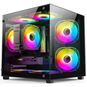Sea View Popular OEM Full mid Tower M ATX Desktop PC Gaming Computer Chassis Tempered Glass Gaming Desktop PC Case