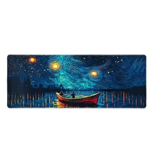 Sea Wave Large Size Gamer Mat Rubber Gaming Mouse Pad Anti Slip Custom Logo Water Resistant Durable Stock Home Office