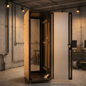 Server Rack, 1300 kg Loading Capacity, Perforated Front Door, Data Center
