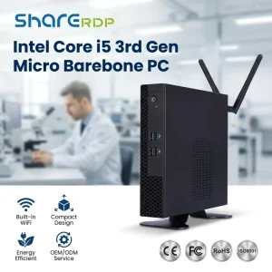 Sharerdp Micro Barebone Mini PC 3rd Gen Core i5 3317U 3337U 3437U Compact Business Nettop WiFi Desktop Computer Factory Supplier
