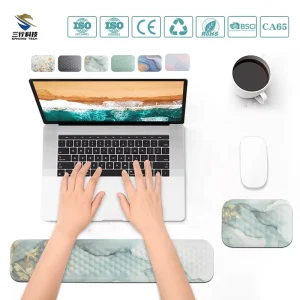 Silicone Memory Foam Mouse Pad Set Non Slip Gaming Anti Scratch Base Easy Clean Laptop & Office Use in Stock