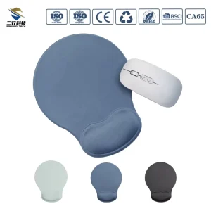 Sky Blue Wrist Rest Play Mat Small Promotion Memory Foam Mouse Pad Ergonomic Gaming Mouse Pad Rubber Non Slip Base for Office
