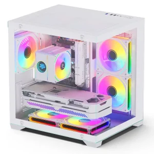Slim MATX Gaming PC Case Tempered Glass Side Window