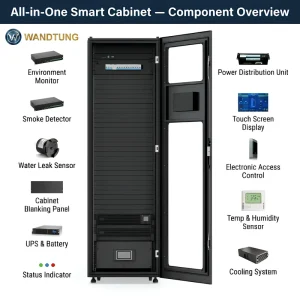 Smart Server Rack Cooling System with Air Conditioner for Modular Data Center Networks