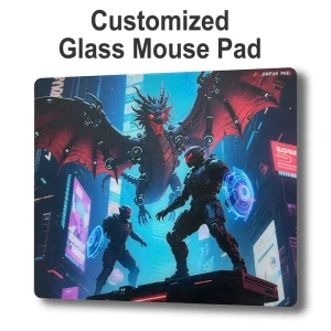 Smooth Fast-Glide Custom Anime Tempered Glass Mouse Pad for Esports Gaming Office