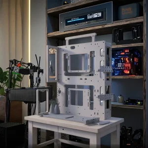 Socooler Data Scientist SOC BL Silver Aluminum Alloy Mid Tower PC Gamer Case RTX 5080 GPU Support Micro ATX Side Window Dual