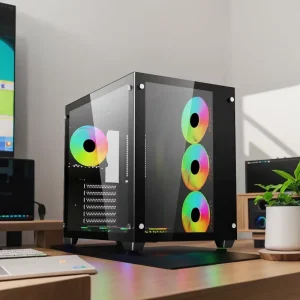 Soeyi Wholesales Gabinete Para Geming Gabinete Pc Gamer Chasis Para Pc case Double Side Glass Panel Gaming Casing