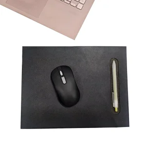 Solid Color Custom Leather Gaming Mouse Pad Office Computer Laptop Desk Mat With Single Pen Slot