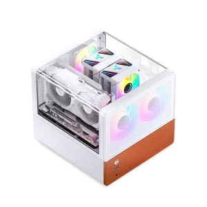 Solid Wood MATX Computer Case ARGB Fans 270° Panoramic Sunroof Glass ITX MATX Motherboard Compatibility Strict Form ATX