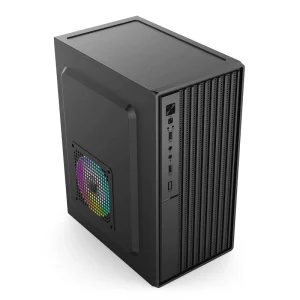 Space-Efficient MATX Case ATX PSU Compatible 250 mm Graphics Card Dual Cooling Fans HDD SSD Storage Slots