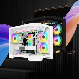 Steel Full Tower Computer Gaming PC Case ATX M ATX ITX Cabinet RGB Casing Display Screen LCD 360mm Water Cooling 7