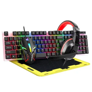 T WOLF Thunder Wolf TF240 Gaming Keyboard Mouse Headset Mouse Pad Set Spanish Wired in Stock