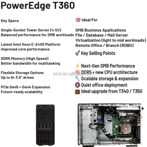 T360 Xeon Tower Server, 8LFF, 5U Case, Data Storage