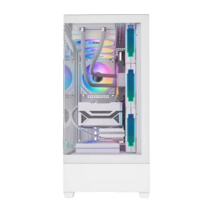 TB01White Mid Tower Gaming Computer Case Full View 360mm Radiator Support Factory Direct