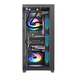 TB02 Mid Tower PC ATX Gaming Computer Case Tempered Glass Front & Side High Airflow ARGB Sync