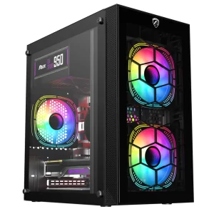 TS300 Mid Tower Gaming Computer Case Honeycomb Design MicroATX MATX Motherboard Compatibility