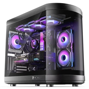 Tempered Glass Aluminum Alloy Mid Tower Gaming PC Case ATX Micro-ATX with Power Supply RGB
