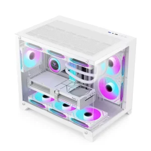 Tempered Glass Aluminum M-ATX Gaming PC Case Cabinet