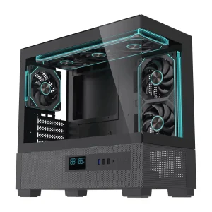 Tempered Glass Computer Case Gaming ATX PC Case Full Tower Desktop Pc Case with Temperature Display