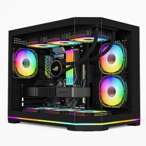 Tempered Glass Full-View Fish Tank MicroATX/ITX Gaming PC Case