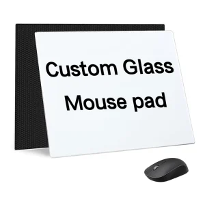 Tempered Glass Gaming Mouse Pad Etched Surface Water-Resistant Scratch-Proof Easy-Clean Surface