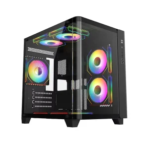 Tempered Glass Micro ATX Gaming PC Case Desktop Chassis