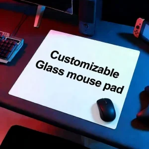 Tempered Glass Mouse Pad High-Precision Gaming Mouse Mat Durable Non-Slip Base Anime Cartoon Design Custom