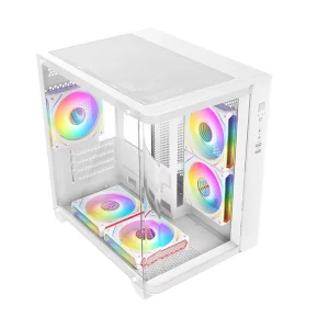 Tempered Glass White Micro ATX PC Gaming Case