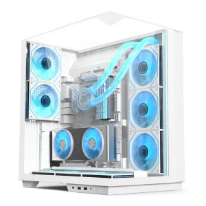 Three Side Tempered Glass Window Computer Case Wholesales Mid Tower Desktop ATXGaming PC Case with RGB Fans