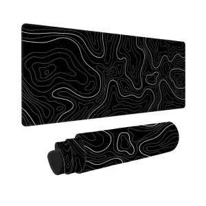 Topographic Large Gaming Mouse Pad with Cartoon Style Soft Non Slip Full Desk Keyboard Waterproof Rubber Mousepad in Stock