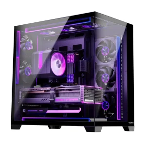 UC01 Panoramic Mid-Tower ATX PC Case with Dual Tempered Glass and 360mm Liquid Cooling Support