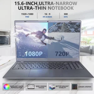 US Warehouse 15.6Inch 16GB+512GB Intel N5095 5000mAH Laptop Computer Ordinateur Portable Core 5 Business Laptop