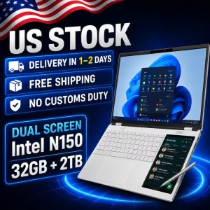 US in STOCK Professional Laptops 15.6 Inch Intel N150 32G + 2TB Brand New Slim Portable Notebook Touch Dual Screen Laptop