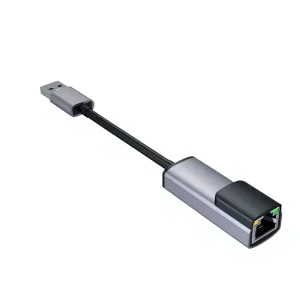 USB 2.0 to RJ45 Ethernet Adapter 10/100Mbps Aluminum Alloy for Windows Tablet Laptop and PC
