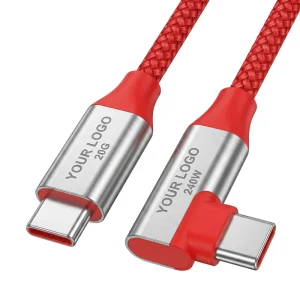 USB 3.2 20Gbps 90-Degree Right-Angle USB-C Cable, PD 240W, 4K, Braided, 5m/10m
