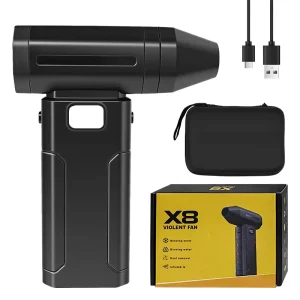 USB Rechargeable Turbo Blower Jet Fan Brushless Motor Dust Blower ABS and Metal Handheld Fan