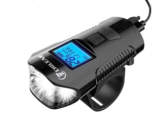 USB Rechargeable Waterproof Front and Rear Bicycle LED Lights with Alarm