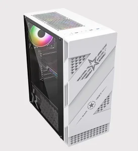 USB3.0 HD Audio RGB Aluminum Alloy Mid Tower Gaming Computer Case White 7 Expansion Slots Supports ATX MATX ITX Side Panel