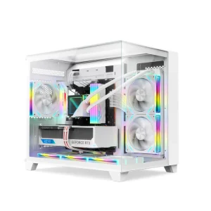 Ultra Plus Mid Tower Computer Case Lightweight Three-Sided Tempered Glass Gaming