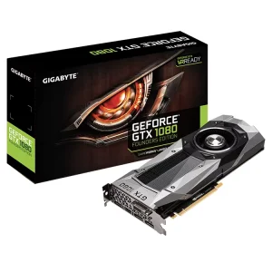 Used GIGABYTE GeForce GTX 1080 Founders Edition 8G Graphics Card with 8GB 256 Bit Memory
