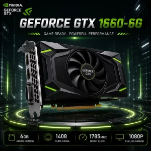 Used GeForce GTX 1660 6GB GDDR6 256 Bit Dual Fan OC PCI Express HD High Frame Rate Esports Gaming Desktop Graphics Card