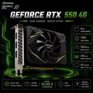 Used RX 550 4GB DDR5 256-bit PCI Express Desktop Office Gaming Graphics Card