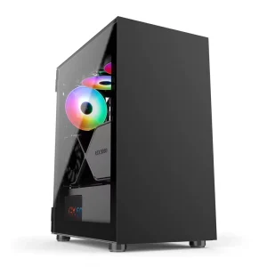 V650 Black OEM Mini ITX Aluminum Micro ATX PC Gaming Tower with Fan Cooler