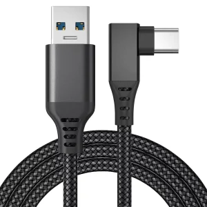 VR Headset Link Cable Nylon Braided 90-Degree USB-C to USB-A Data Cable