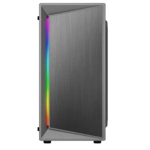 Vertical Mid Tower MicroATX Desktop Computer Case with RGB Light Front Panel and USB Ports