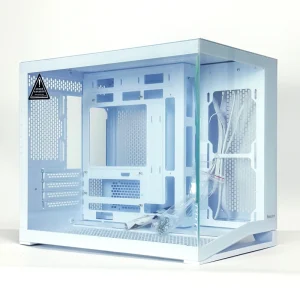 Vertical Mid Tower Tempered Glass Aluminum Alloy MicroATX Gaming Computer Case with Side Panel Window