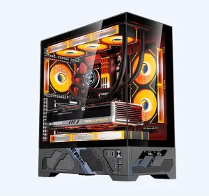 Wanjia QianXi ATX Digital Display No column Seaview Acrylic Full Tower 360 Water cooled Desktop Computer Case
